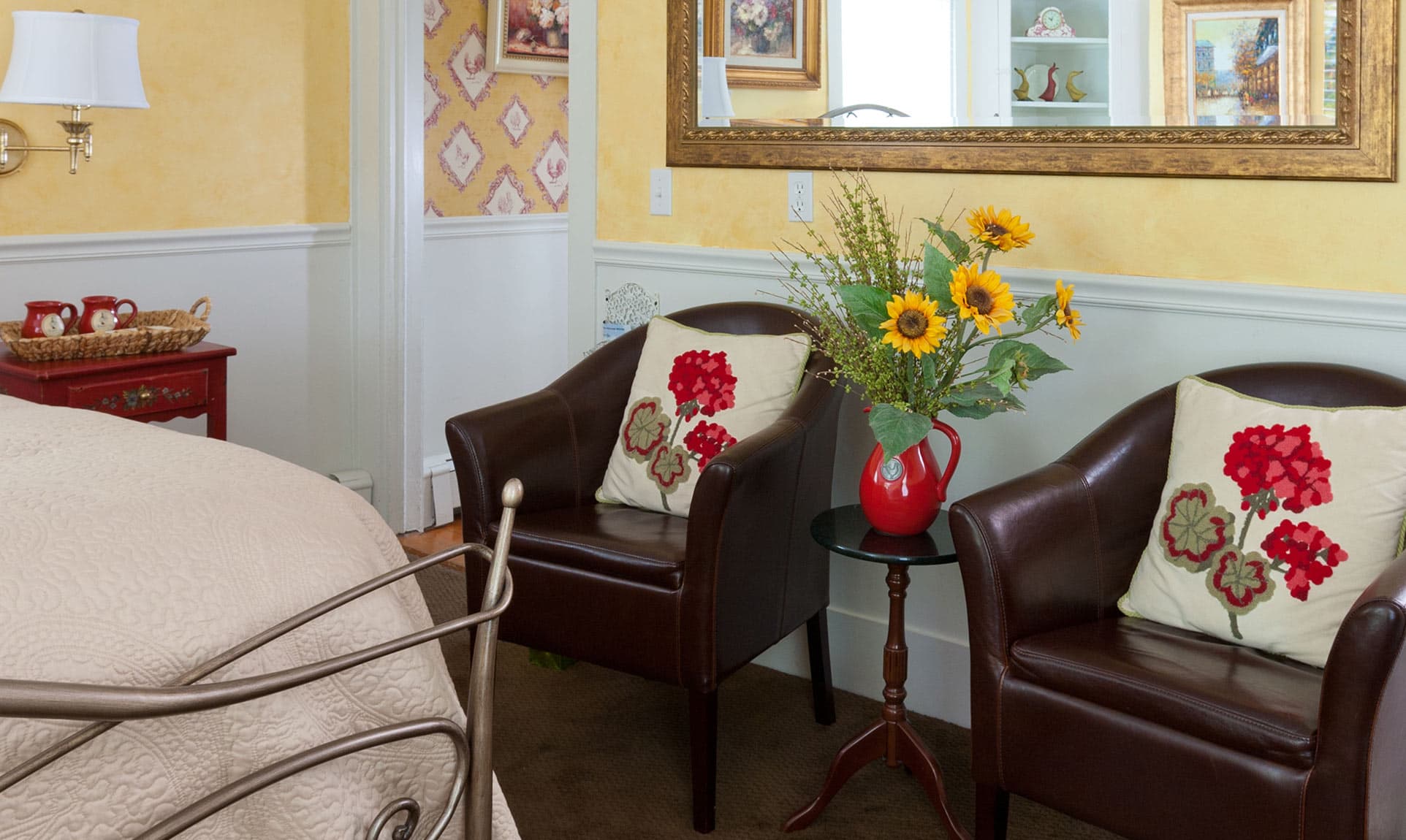 Two chairs in the Rose Hip Bedroom at our Maine Coast B&B