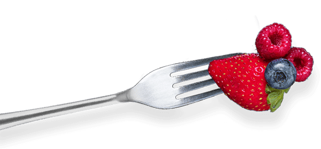 Fork with berries on it