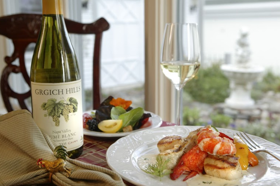 Wine and food with a view during a fall getaway in Maine